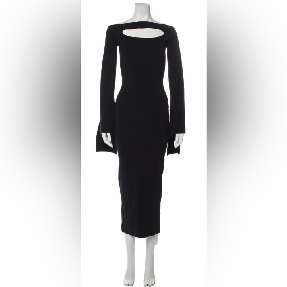 Solace London Black Long Sleeve Cutout Dress